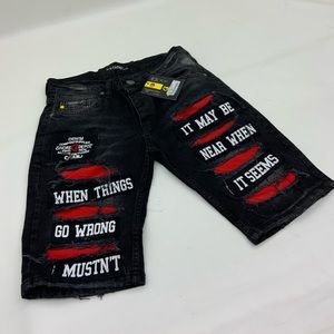 Men's Fashion Black Denim Shorts